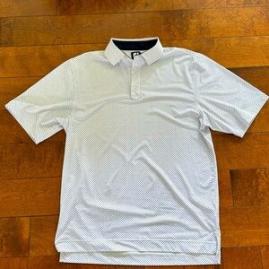 FootJoy Men’s Golf polo. Men’s Medium. White with navy blue accent.